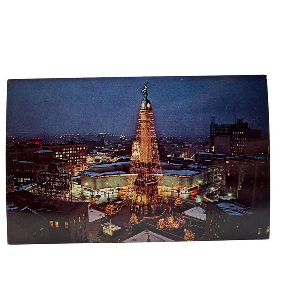 Vintage Postcard Worlds Tallest Christmas Tree Indianapolis Souvenir - Picture 1 of 2
